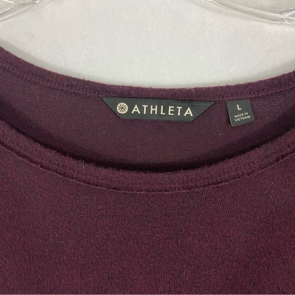Athleta Women’s Long Sleeve Shirt Top Burgundy Size L Scoop Neck NWOT - Picture 5 of 6